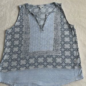 Lucky Brand sleeveless top shades of blue size Large